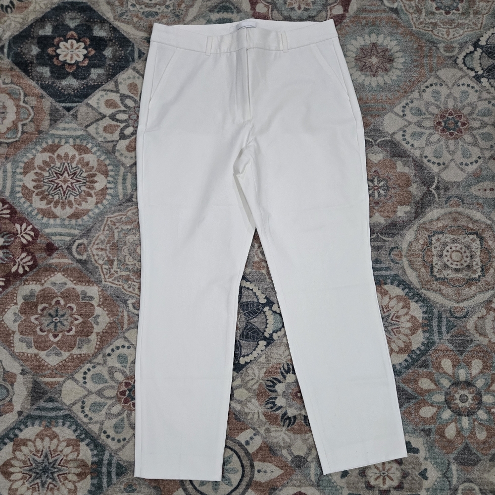 White House Black Market Ivory Elle Slim Career Pants Size 12